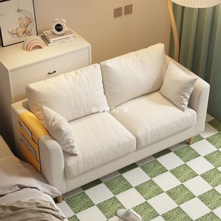 Nordic Minimalist Sofa for Small Apartments, Modern Bedroom Rental, Simple Internet-Famous Double or Three-Seater Living Room Fabric Sofa