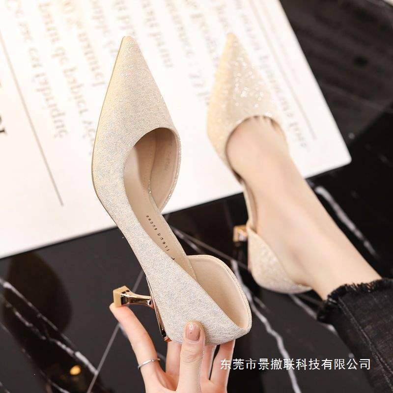 French-Style High Heels for Women with Thin Heels, Elegant and Stylish, New Design for Spring 2026, Niche Pointed-Toe Single Shoes with a Fairy-Like Vibe