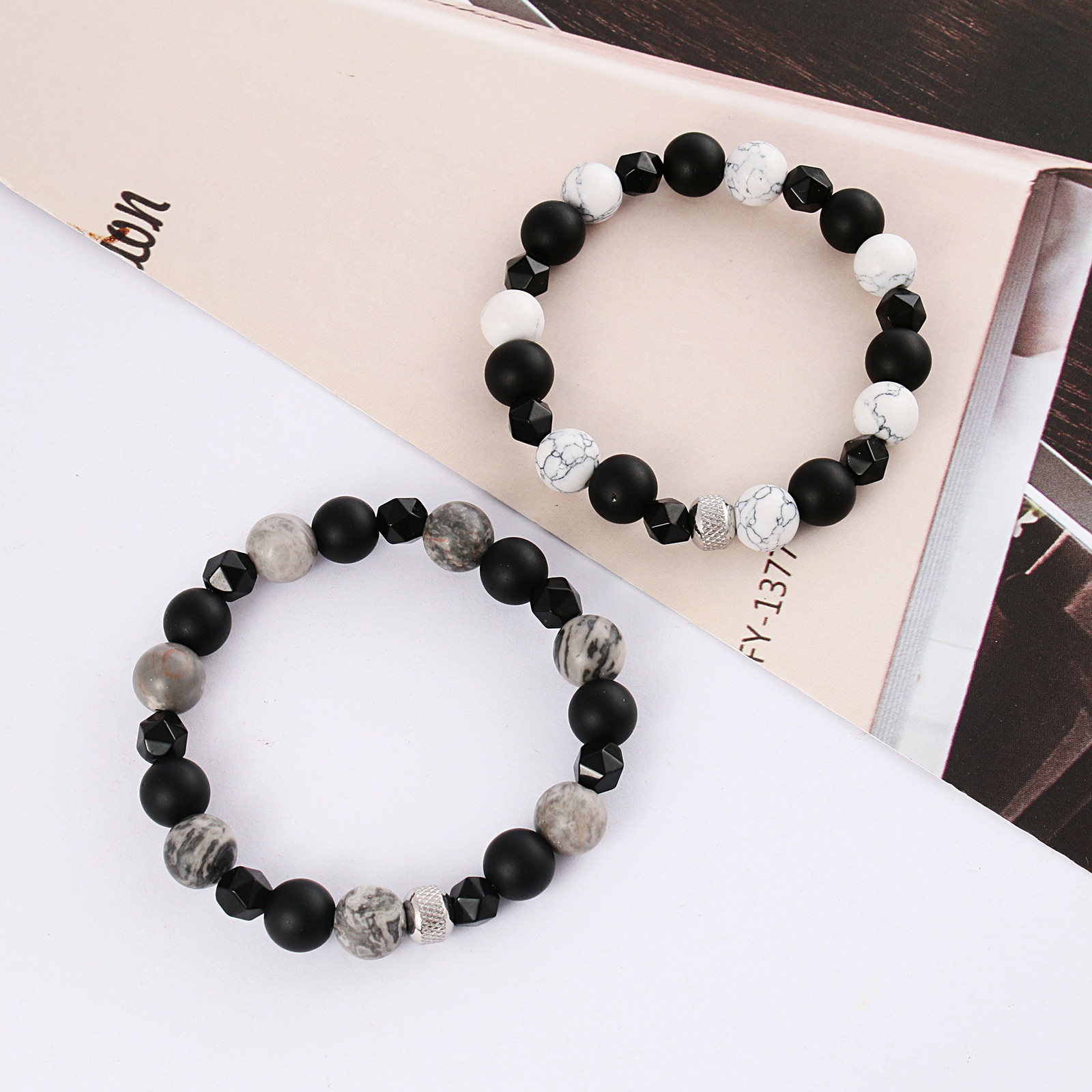 Simple Style Geometric natural stone Bracelets 1 Piece