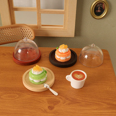 Dollhouse人形屋シミュレーションミニチュア透明プラスチックケーキカバー