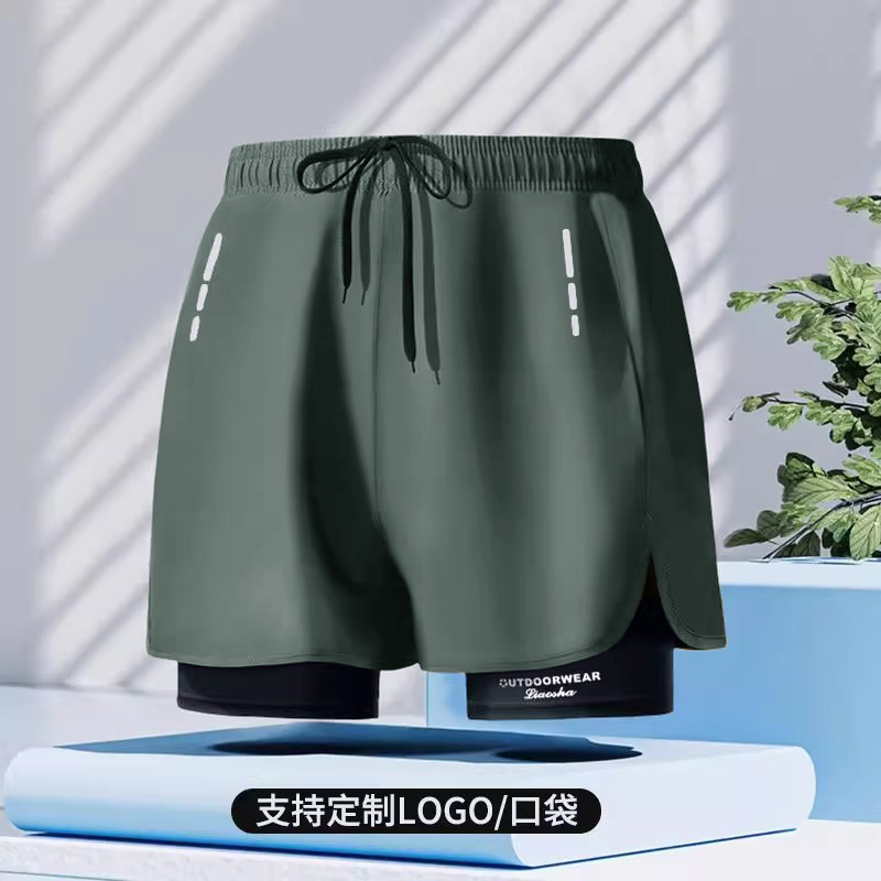 Pantalones cortos de playa de doble capa para hombre de poliéster transpirable para natación image 11