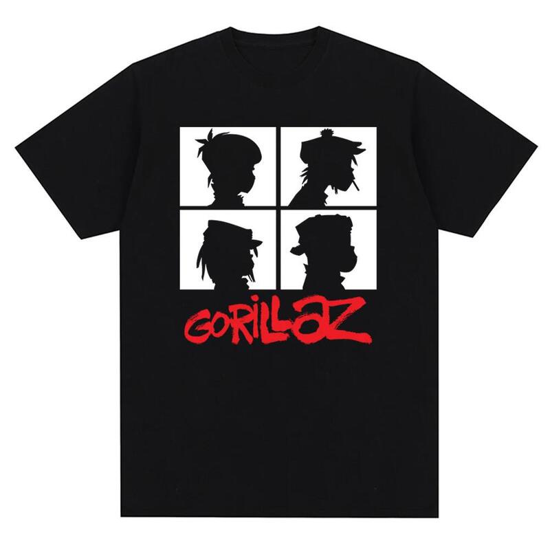 Band Gorillazs Punk Rock Printed T-Shirt 90S Casual Fashion Short-Sleeved Plus Size T-Shirt