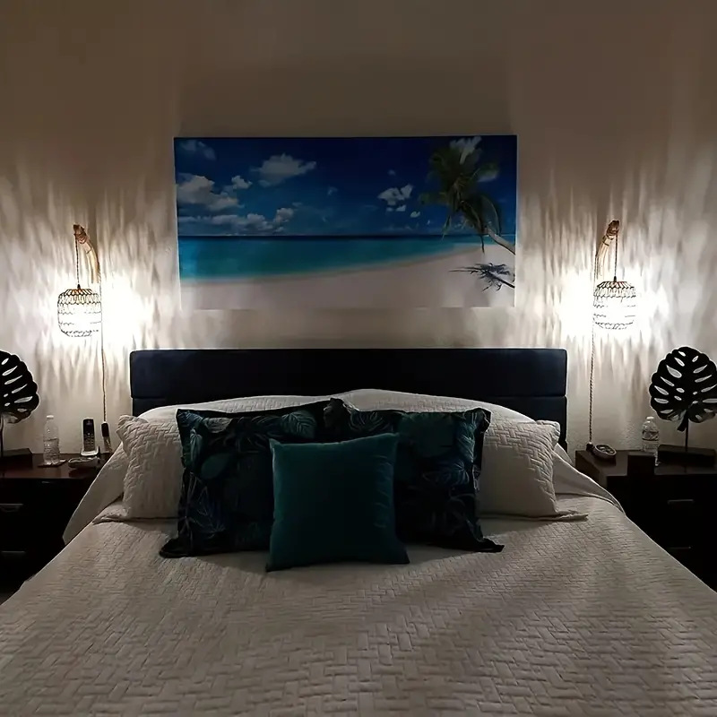 Retro estilo japonés cama de bambú lámpara de pared de cabeza comedor lámpara de vidana dormitorio de madera granja rural interior lámpara de pared de fondo