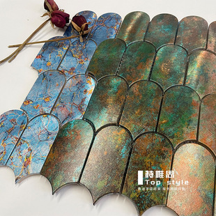 Internet Celebrity High-End Stainless Steel Metal Mosaic Feather Tiles Tv Background Wall Bathroom Kitchen Ktv Hotel