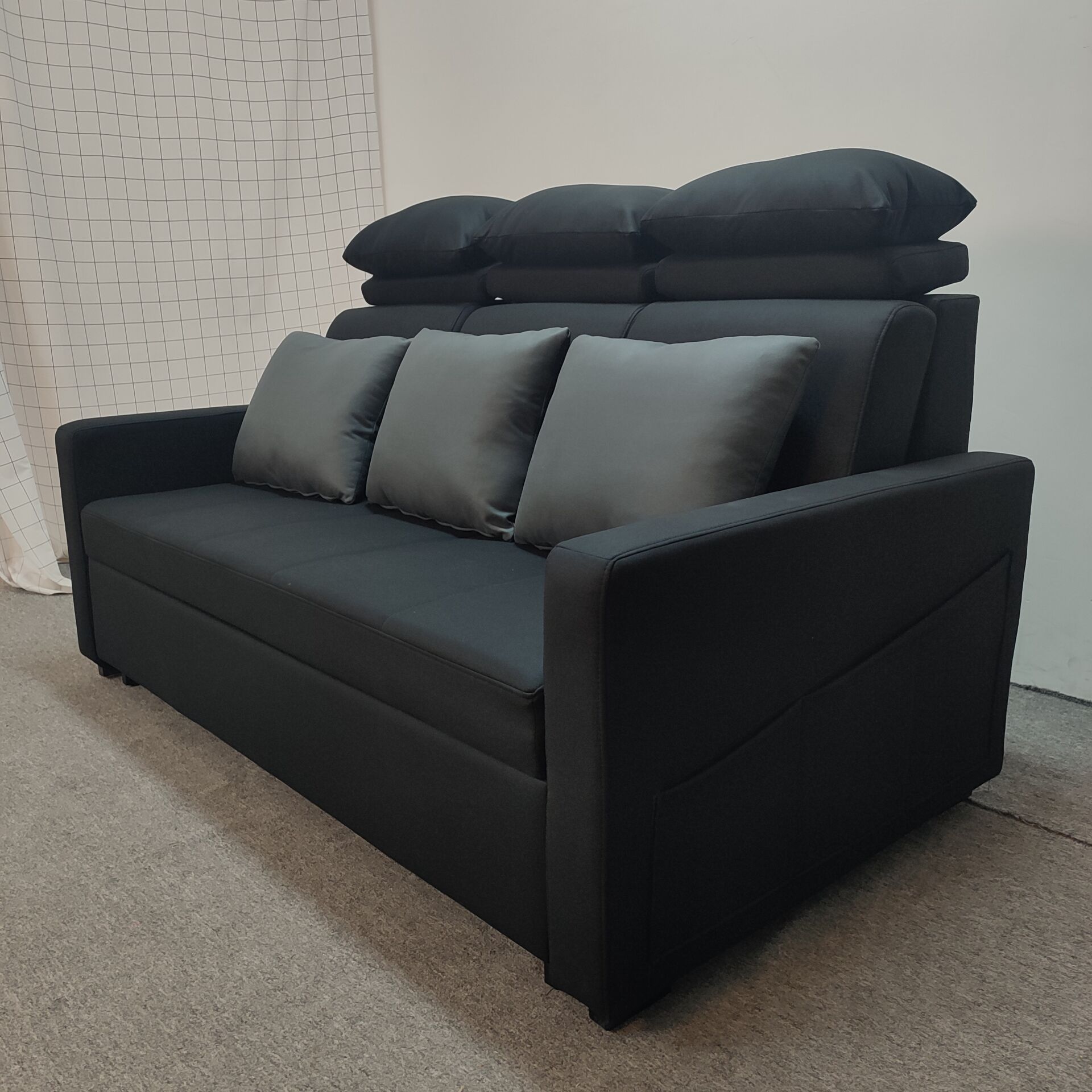 Sofá cama de tela multifuncional empujando y tirando tecnología de doble propósito, sofá cama plegable de látex para hoteles pequeños