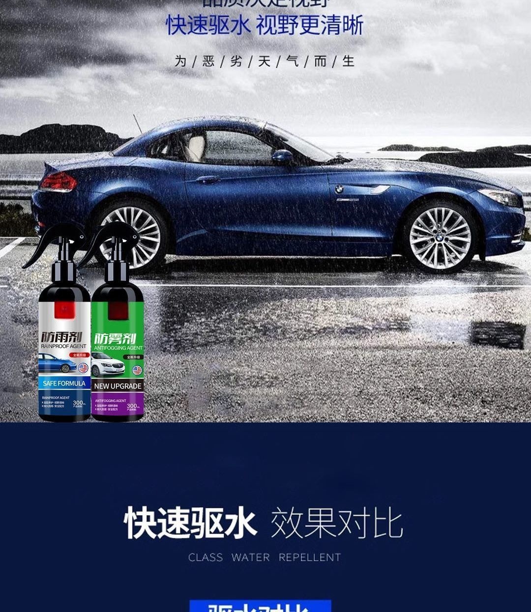 Suitable for anti-fog agent in winter, car windshield and window defogger, long-lasting anti-fogging for car interiors and rearview mirrors