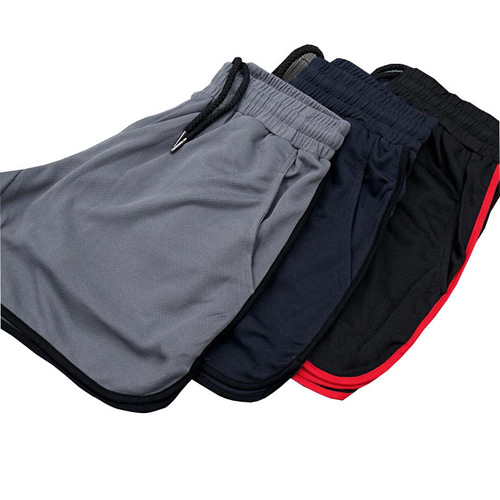 Shorts, men's sports shorts, thin mesh, quick-drying casual running, breathable quarter pants, medium pants, men