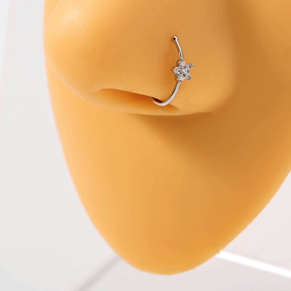 fashion star copper zircon nose ring piercing jewelry wholesale