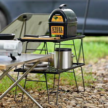 露營置物架鐵網桌戶外野營野炊泡茶自駕游便攜式折疊小桌子野餐桌
