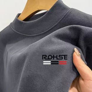 Double-Sided German Velvet Bottoming Shirt Fleece-Lined and Thickeneded Autumn and Winter Men's Sweatshirt Long-Sleeved T-Shirt High Collar Warm Bottoming Shirt Autumn and Winter