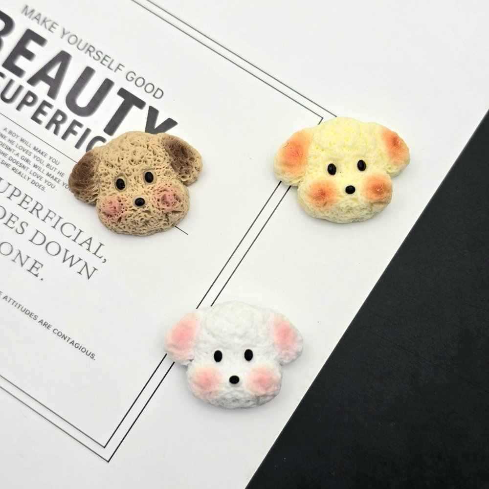 만화 DIY 수지 액세서리 귀여운 개 헤드 크림 젤 수제 헤어핀 휴대 전화 케이스 신발 버클 액세서리
