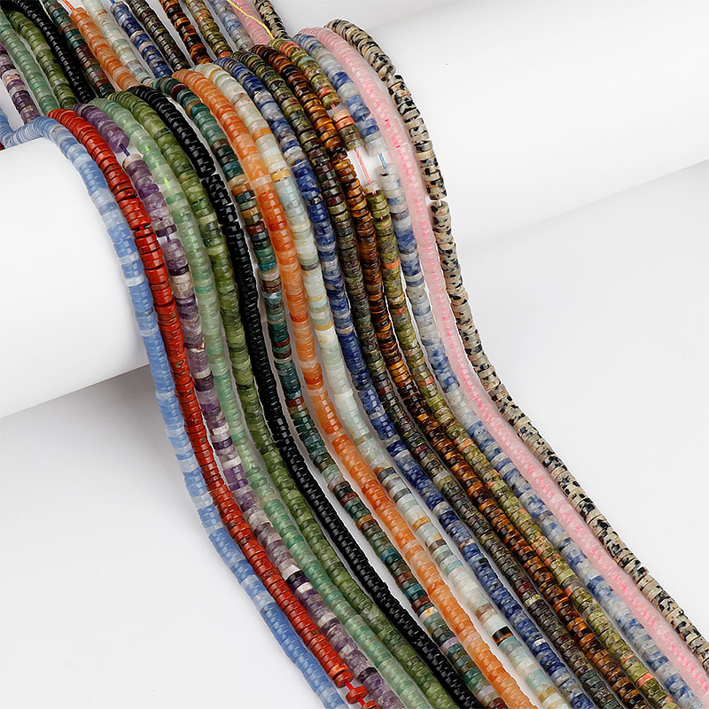 1×4mm直角圆片 紫晶玛瑙天然玉石扁珠隔片散珠半成品diy饰品配件