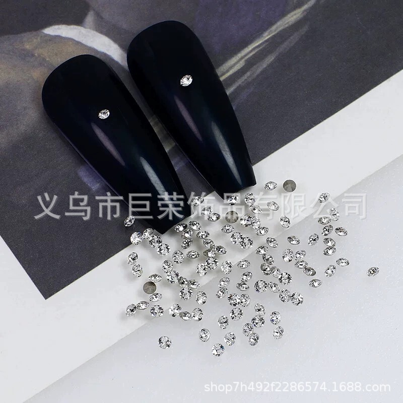 K9 Super Flash Pointed Bottom Round Diamond White Manicure Diamond Classy Mini Pile Diamond Round Caulking Diamond DIY Nail Diamond Wholesale