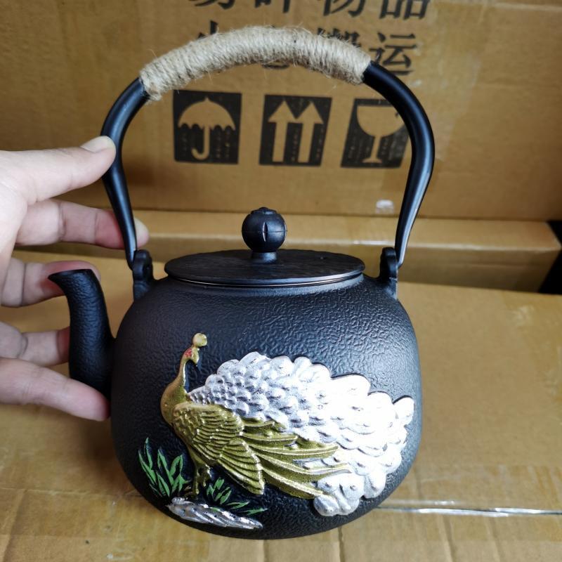 Estufa té hirviendo tetera de hierro fundido juego de té estilo japonés olla de hierro de cerdo olla de haz olla de gran altura tetera traje al por mayor