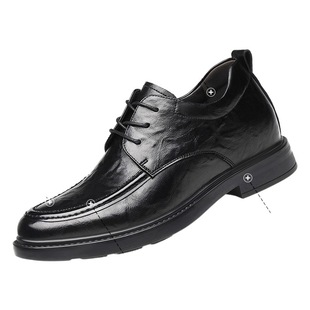 Hidden height increasing business casual leather shoes men's 8cm genuine leather breathable Men's invisible height increasing shoes work soft bottom men's shoes