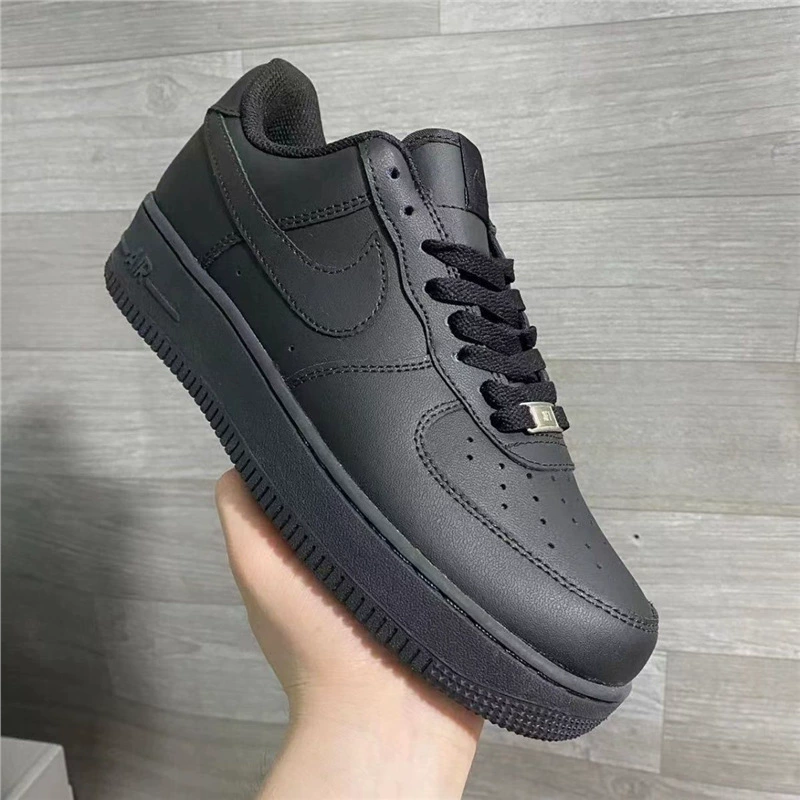 Popular Af1 Air Force One Black Warrior Low-Top Classic Wear-Resistant Pure Black Sneakers Black Trendyy Casual Sports Shoes Popular Af1 Air Force One Black Warrior Low-Top Classic Wear-Resistant Pure Black Sneakers Black Trendyy Casual Sports Shoes