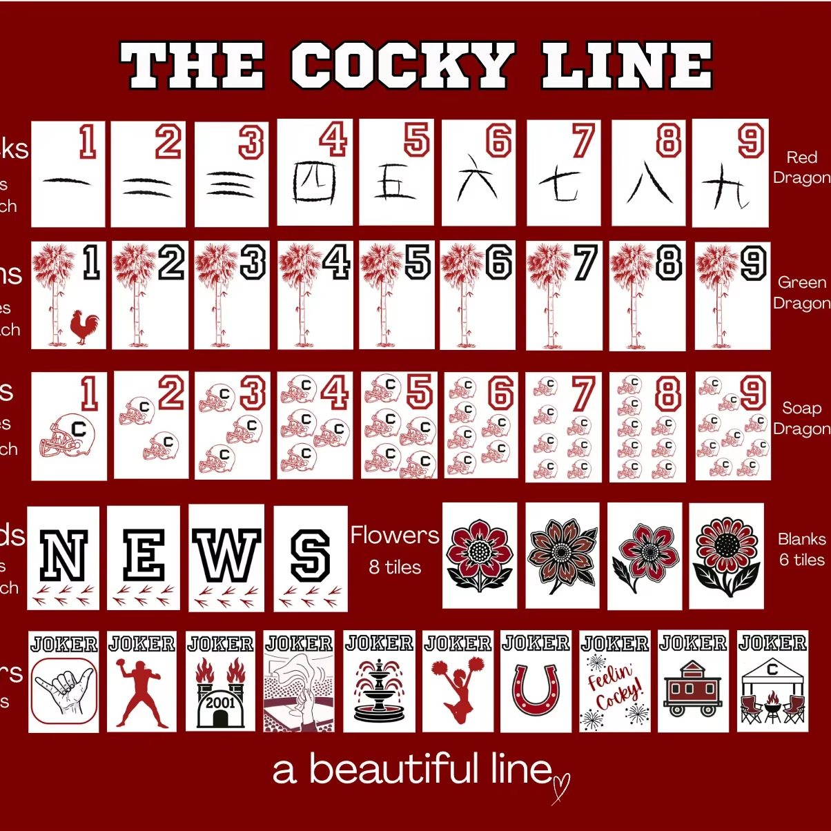 In Stock: American Mahjong Tiles, Mahjong Set, Modern Luxury, Striking Lines, Suitable for Friends' Gatherings