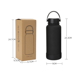 2024 new 1L large capacity thermos cup non-slip bottom portable outdoor space sports kettle frosted cup customization