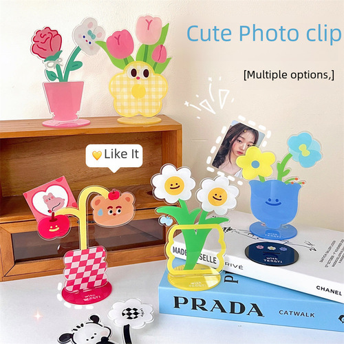 Tengyi Original Cute Acrylic Bookmark Creative Desktop Flower Ornament Girl Multifunctional Folder Wholesale