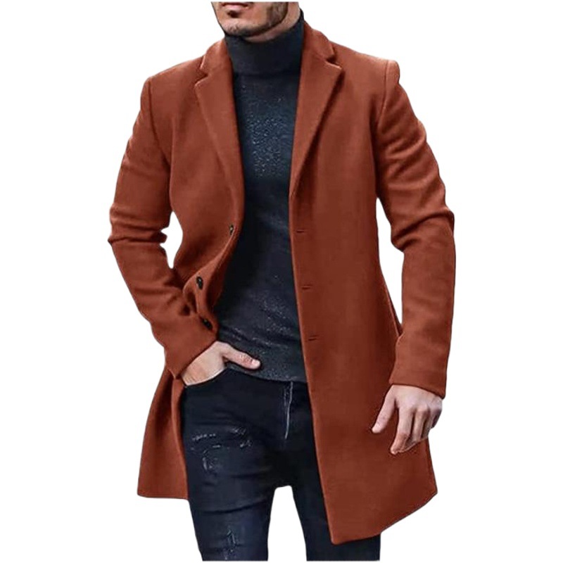 Abrigo de hombre transfronterizo 2022 nuevo deseo abrigo de lana Estación Europea Amazon trench coat AliExpress multicolor multi-tamaño
