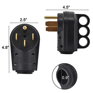 50A Nylon Copper Pin Etl Male and Female Connector American Plug Rv 125V Rear Pull Ring Power Socket