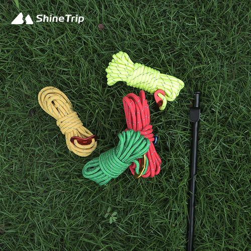 Outdoor camping non-slip windproof reflective rope thickened 4mm fixed rope camping canopy tent accessories wind rope buckle