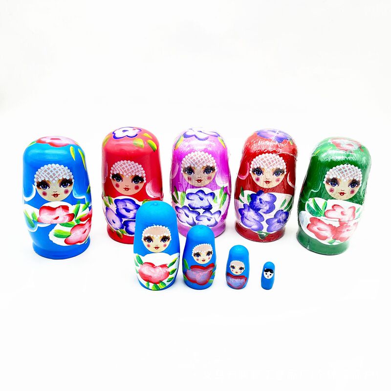 5層の彩色絵ロシアの人形のペンキの彩色絵の置物の手描きの木製工芸品の観光地区の人気のある工場の卸売り|undefined