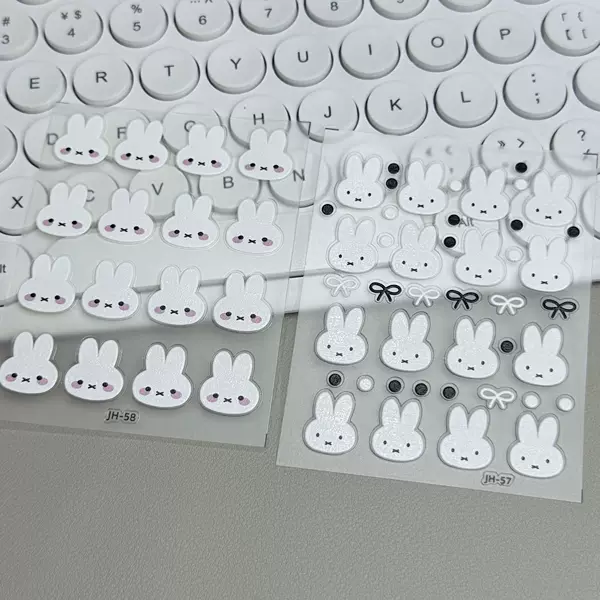 Super popular Miffy Rabbit embossed 3D stickers waterproof DIY decoration for water cups, cameras, tablets, and phone cases