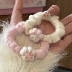 かわいいミルクが猫の爪kt猫の髪輪が柔らかい萌え秋冬のベルベットの頭ひもネットレッドins風百合髪飾り