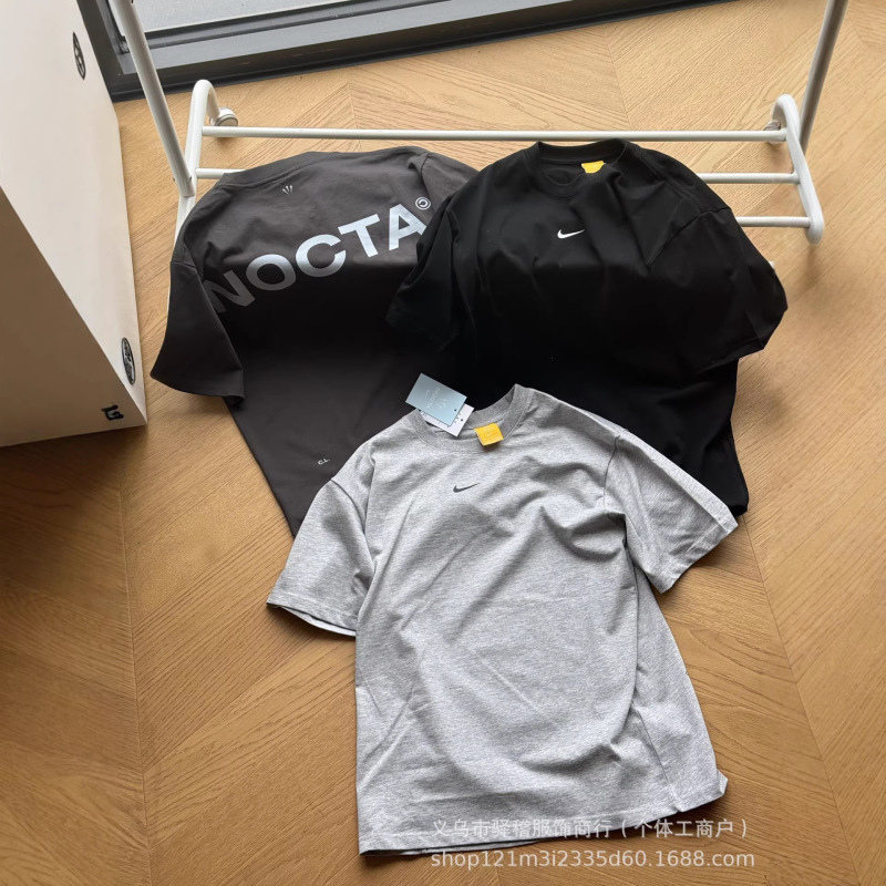 Men's T-Shirt Nocta Collaboration Model with Small Nk Logo Print Letters Original Fiee Casual Comfortable Breathable Short-Sleeve T-Shirt
