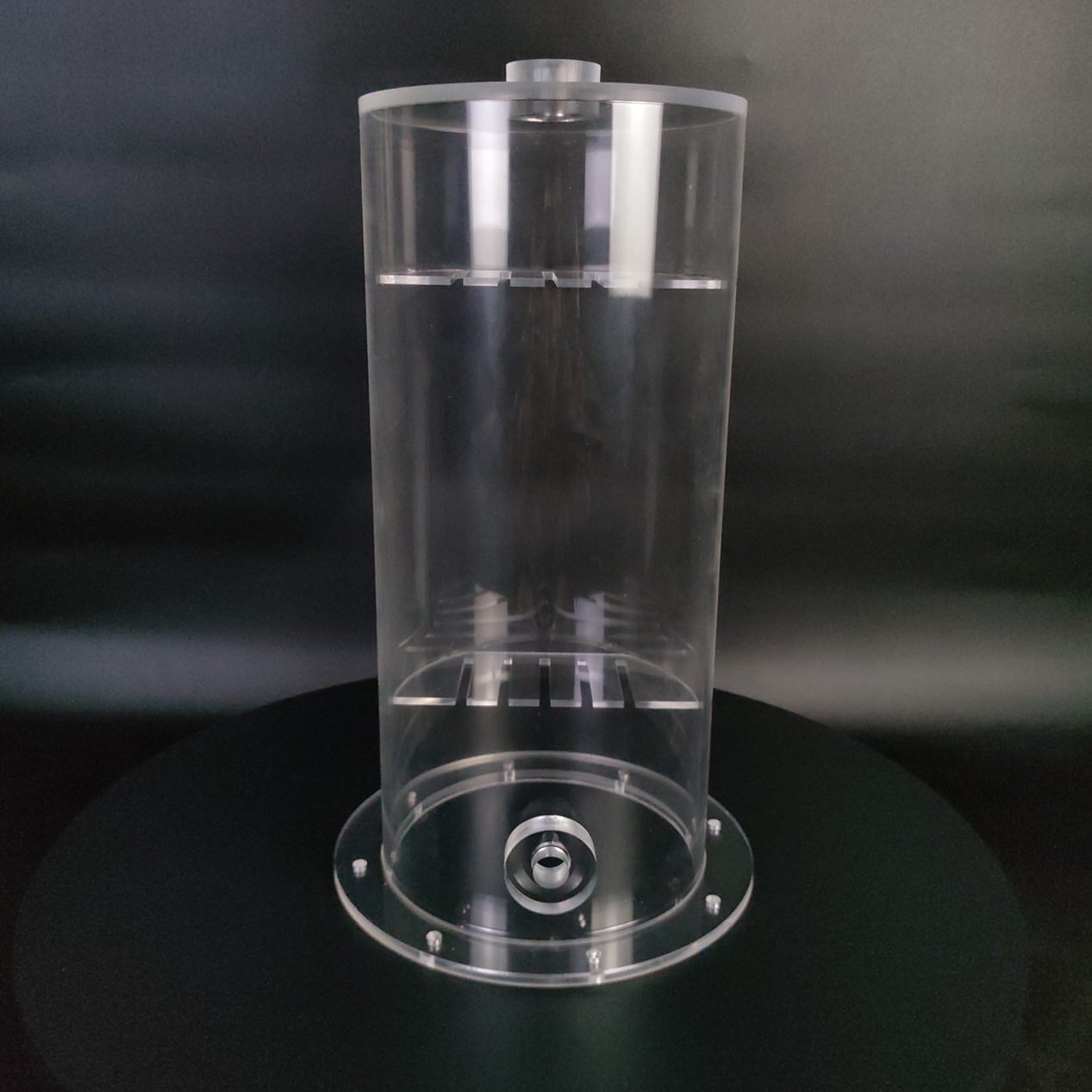 多孔亚克力圆管实验仪器高透明有机玻璃法兰圆筒大型实验设备