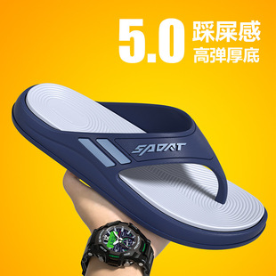 Summer New Fashion Men's Flip-Flops Indoor Non-Slip Soft Bottom Clip Outer Wear Wear-Resistant Ins Beach Sandals