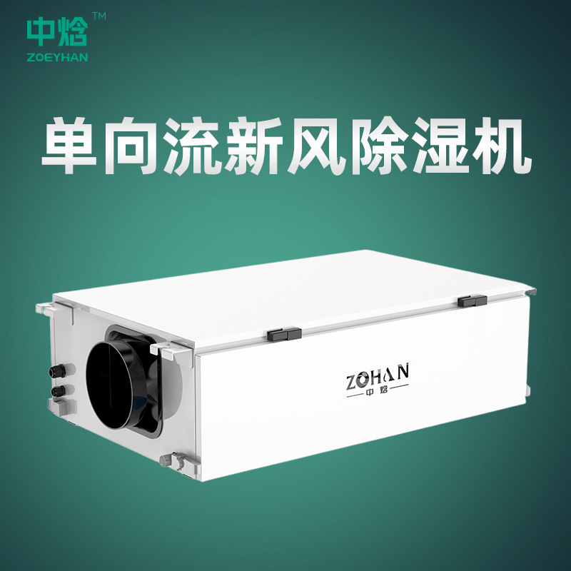 单向流新风净化除湿机供应别墅地下室新风除湿系统智能抽湿除湿机