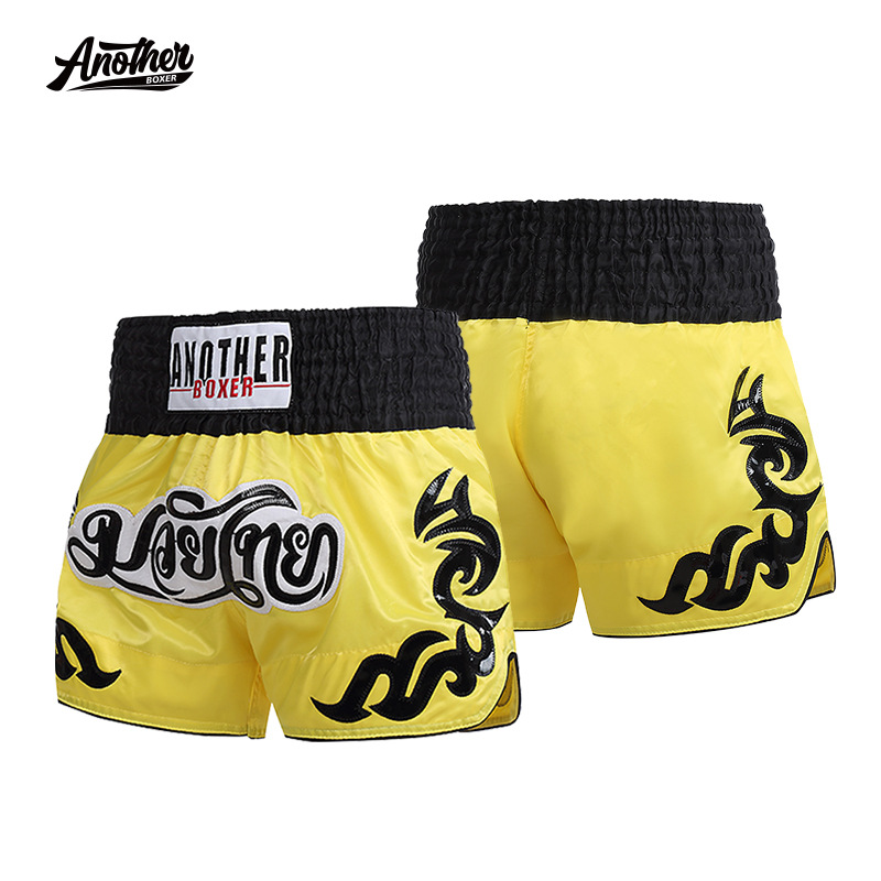 Anotherboxer Yellow Muay Thai Shorts One Competition Boxing Pants
