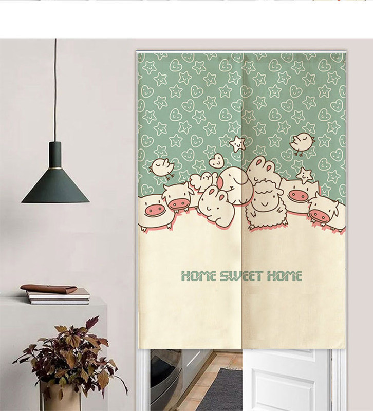 Custom Fabric Door Curtain Kitchen Partition Curtain Bathroom Toilet Shelter Curtain Hanging Curtain Non-perforated Curtain Factory Outlet