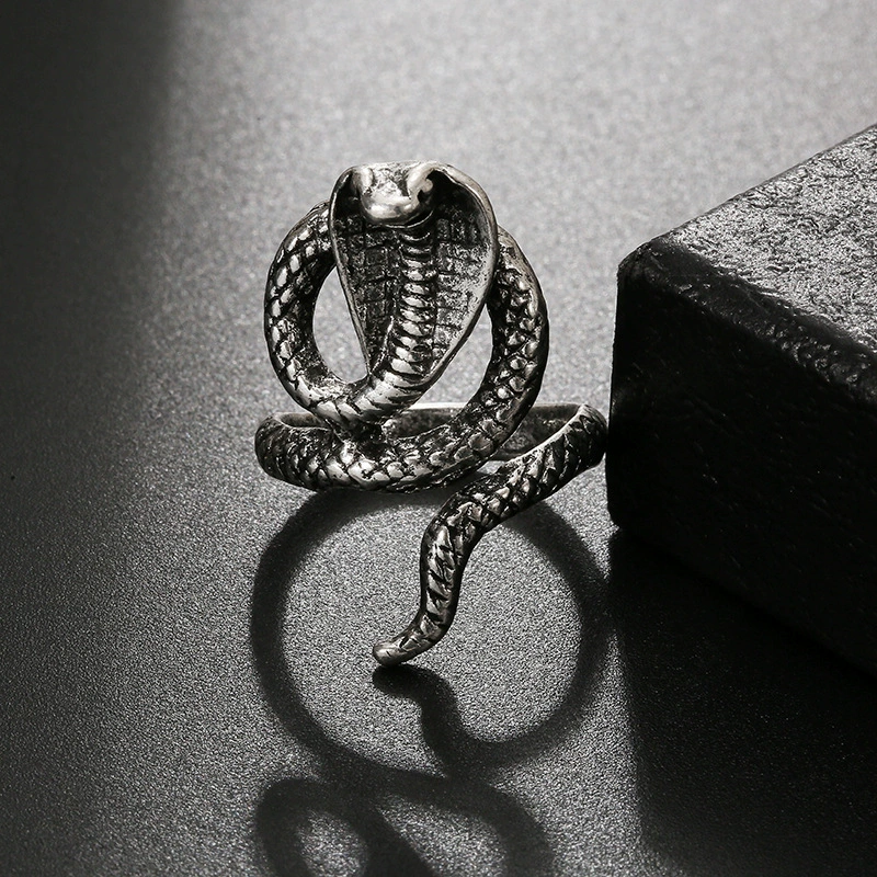Adjustable Retro Snake Ring, Alloy with Gold Plating, Punk Style, One Size
