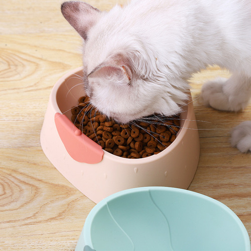 Pet bowl wholesale INS style strawberry tableware anti-knock over cat food bowl dog food bowl drinking water bowl cat food bowl