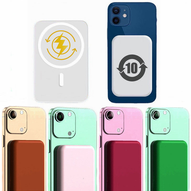 Magnetische kabellose Powerbank mit großer Kapazität - Mobile Stromversorgung 5000mAh, kompakt, Schnellladung, Powerbank mit Logo-Druck