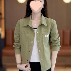 休闲外套女短款年春秋新款小个子时尚洋气宽松棉衬衫上衣潮