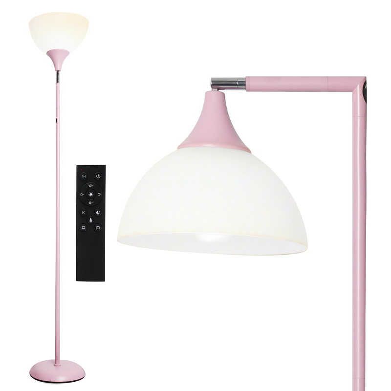 IKEA pink metal multifunctional rotating floor lamp with 90-degree swivel base, foot pedal + remote control, dual control, suitable for the whole house IKEA pink metal multifunctional rotating floor lamp with 90-degree swivel base, foot pedal + remote control, dual control, suitable for the whole house