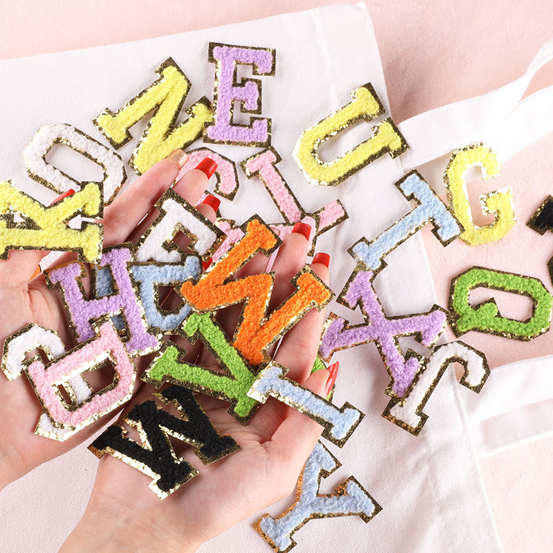 长宽刺绣英文字母毛巾绣布贴电脑绣花微章鞋帽配饰补丁贴服装辅料