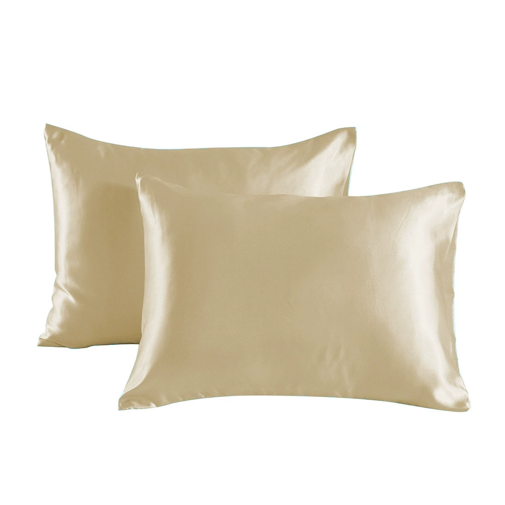 Silk-Feel Double-Sided Pillowcase, Simulated Satin, Multiple Sizes (43×63–51×137 cm), Customizable