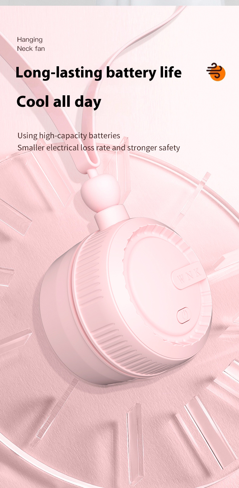 Portable Neck Fan Bladeless Usb Rechargeable Silent Cooling Fan_voghion.com
