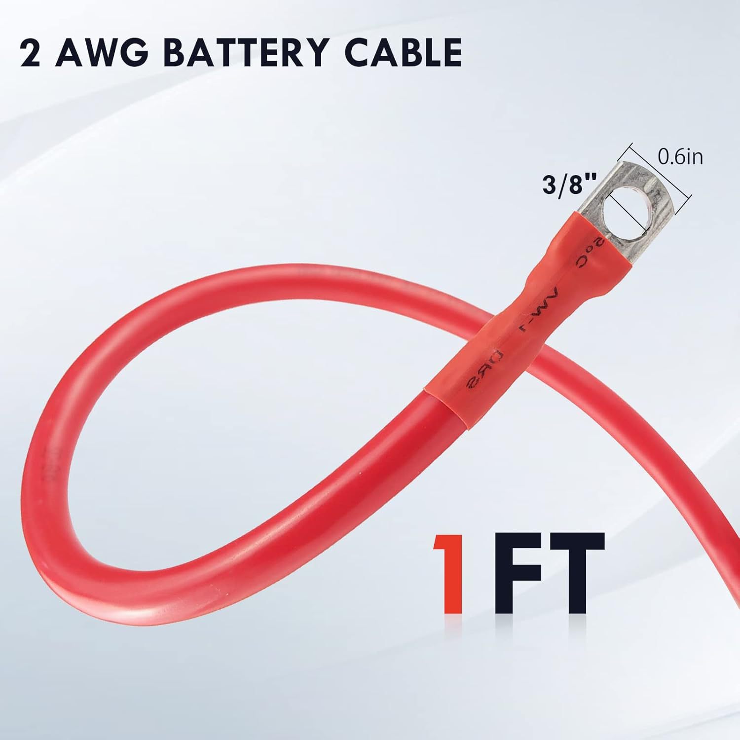 2Awg with Terminal Convex Ear Pure Copper Grounding Wire and Live Wire Custom Solar Battery Connection Wire Battery Wire