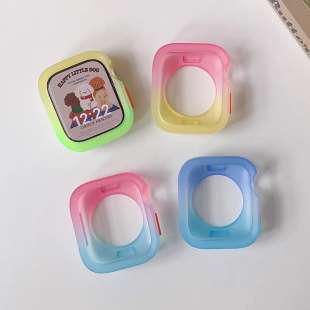 Cartoon Watch Protective Case Suitable for Apple Iwatchs10/S11 Shared Watch Case, Gradient Color Silicone Soft Case Protection