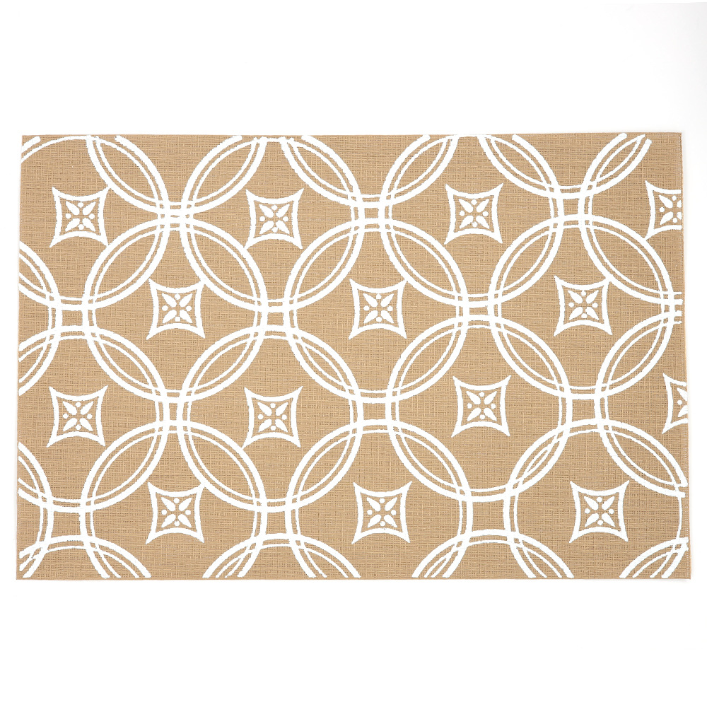 Nuevo Lino placemat PVC Montaña Rusa serigrafía Totem flor antideslizante Placa de aislamiento estera cafetería hogar estera decorativa