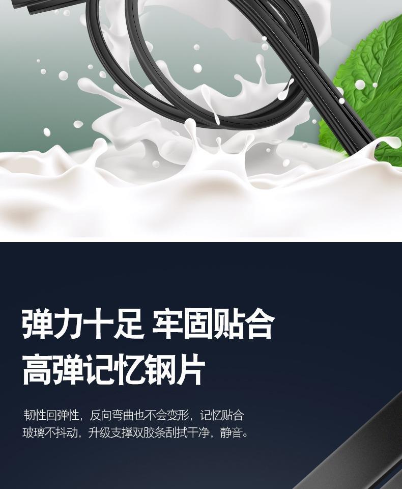 Suitable for Volkswagen Sagitar double-layer rubber strip wiper double-scraper boneless wiper HD mute wiper blade thickening