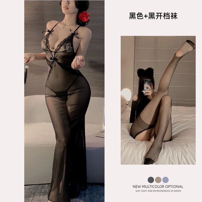 블랙 + 블랙 오픈 양말