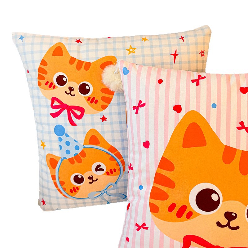 Almohada de azúcar en polvo Bobo Dudu Funda de almohada Sofá de sala de estar Almohada de cintura abstracta con estampado de cabecera Bola de pelo