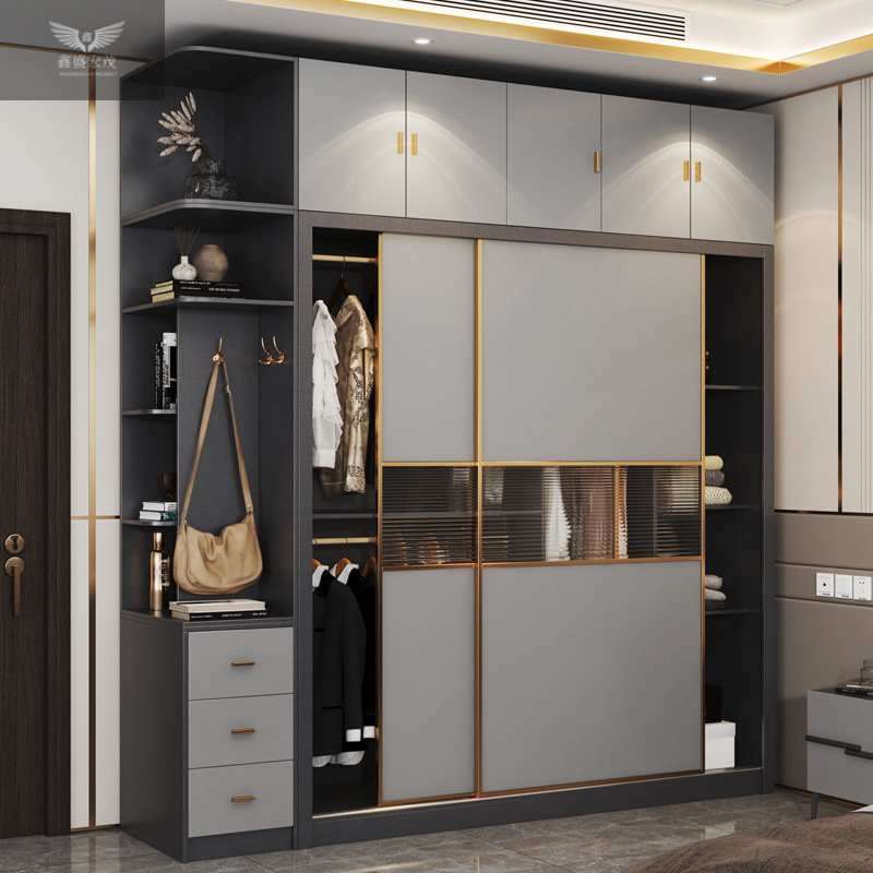 Nuevo moderno y simple puerta corredera armario armario grande armario nórdico puerta corredera puerta corredera dormitorio doméstico